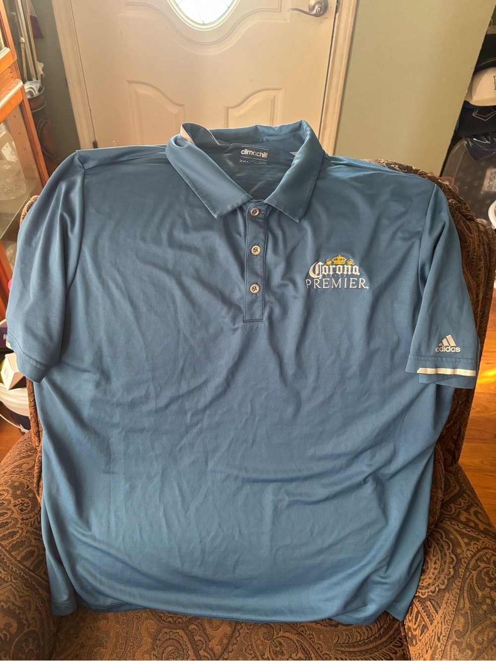 Adidas XXL Men’s Corona Premier Blue Polo Shirt